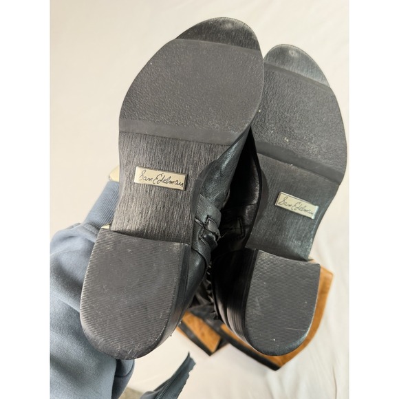 Sam Edelman 8.5 'Park' Two Tone Leather Knee High Spike Stud Belted Riding Boot - Picture 7 of 8